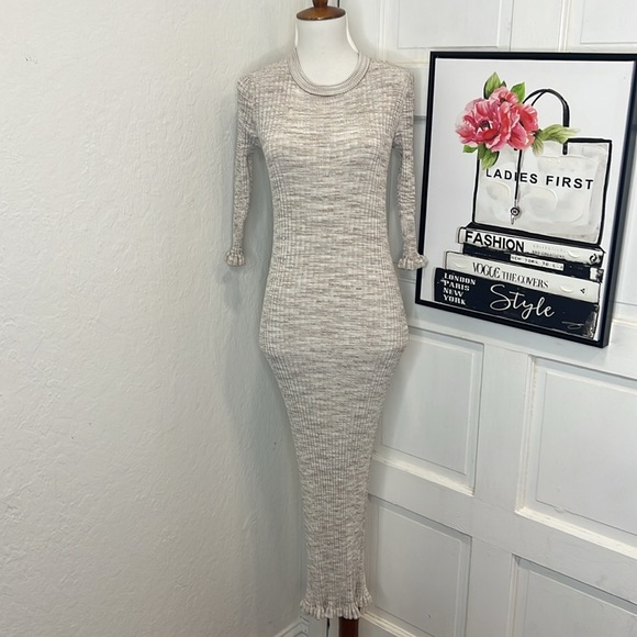 Veronica Beard Richie Ribbed 3 Quarter Sleeve Dress Size S - Picture 3 of 9